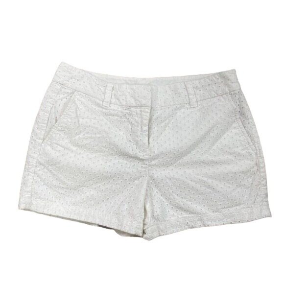 LOFT White Eyelets Chino Short -Women Size 2 -Summer Springs Casual - Picture 10 of 12